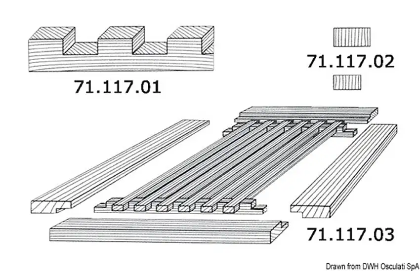 Profilo scalinato teak T032