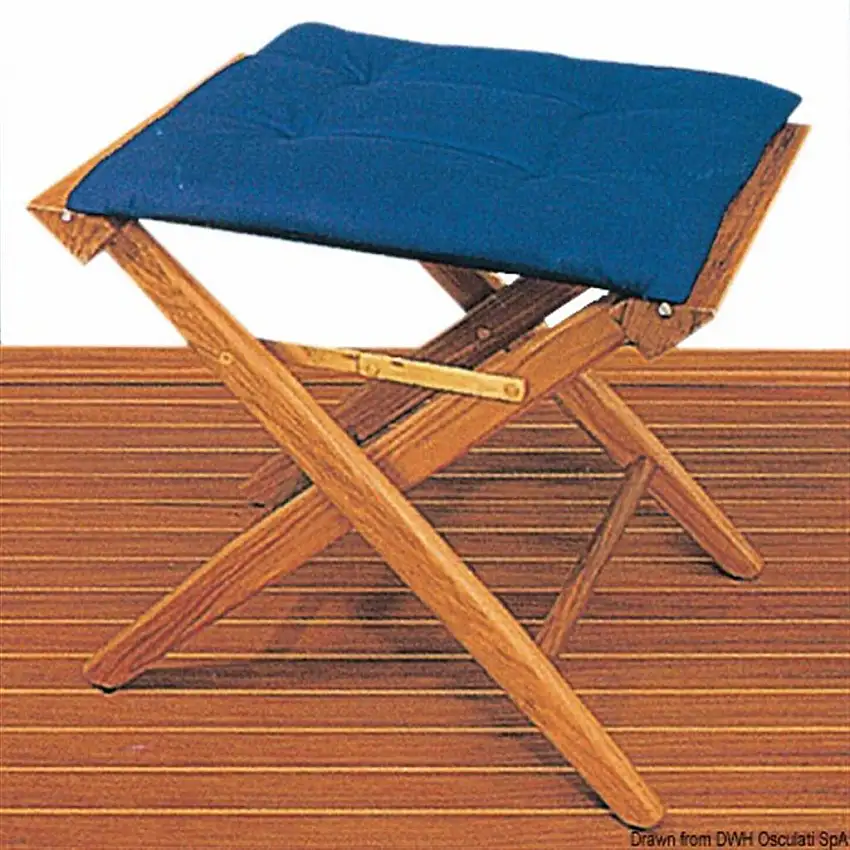 Sgabello con tela blu