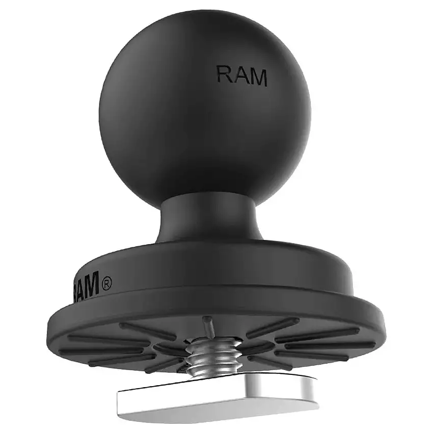 Base rotonda in RAM con chiusura a T in acciaio inox
