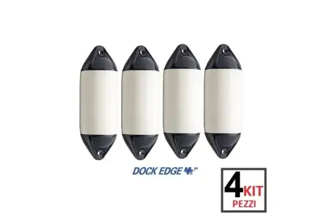 Parabordo Dock Edge Serie F2 Kit 4 Pezzi Bianco/Blu Ø 220 x 610 mm