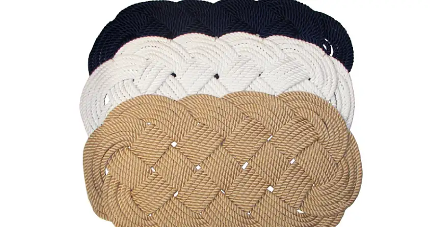 TAPPETO CORDA BLU MM.600X330