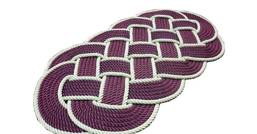 TAPPETO CORDA BORDEAUX-CANAPA MM.600X330