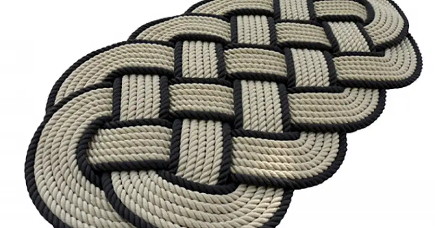 TAPPETO CORDA CANAPA-NERO MM.600X330