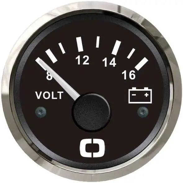 Voltmetro 8/16 V - Nero/Lunetta Lucida