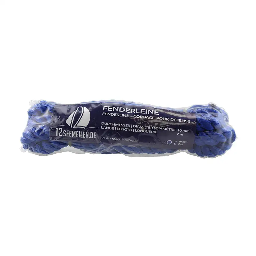 Set di 2 cime per parabordi da 2,5 m con occhiello - blu, 8 mm