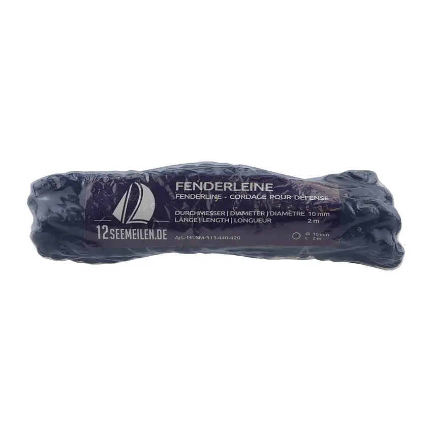 Set di 2 cime per parabordi da 2,5 m con occhiello - navy, 8 mm