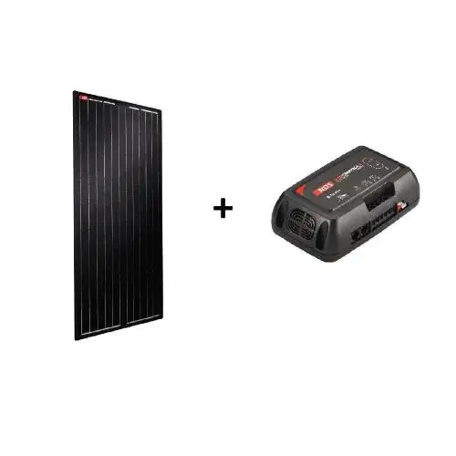 KIT PANNELLO SOLARE MONOCRISTALLINO 105W LIGHT SOLAR EVO PASSACAVI POSTERIORE + SCE320 MPPT