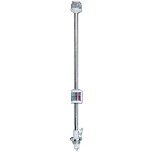 Asta luminosa combinata Inox da incasso piana. Bianco