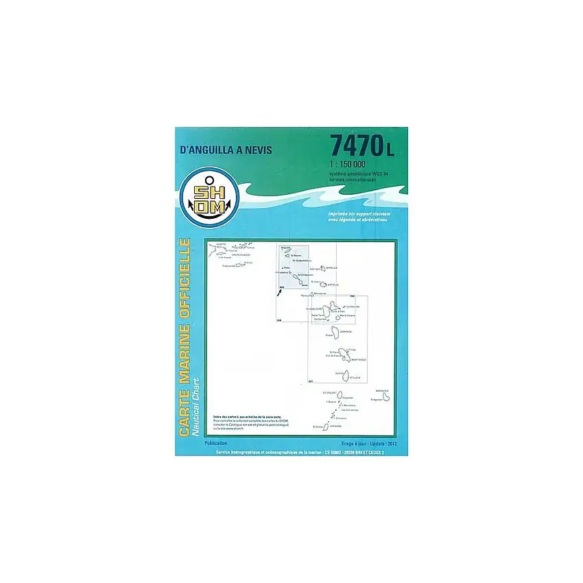 Carta nautica piegata SHOM - Mare d'oltremare- - Piccole Antille