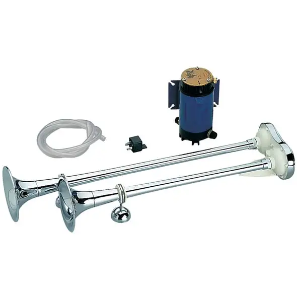 Coppia trombe ottone cromato RIM-N 12V