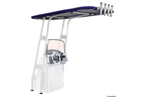 T-Top Professionale in Alluminio 2000x1400 Bianco con Telo Blu