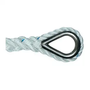 Liros Cima d'ancoraggio con redancia in acciaio inox - Liros PES, senza inserto di piombo, bianco, 10mm, lunghezza 30m
