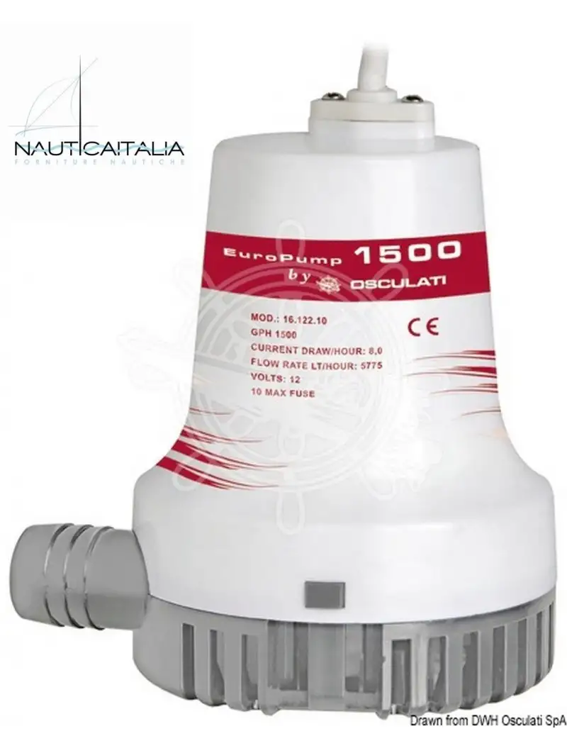 Pompa di sentina EuroPump II 1500 Osculati - per barca gommone - 16.122.10
