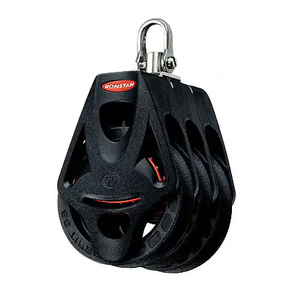 Ronstan bozzello Orbit serie 55 BB - triplo con grillo girevole e arricavo