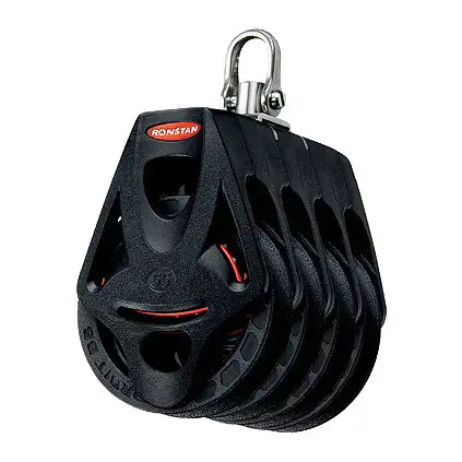 Ronstan bozzello Orbit serie 55 BB - quadruplo con grillo girevole e arricavo